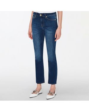 7 For All Mankind Dark Roxanne Slim Stretch Jeans - Blue