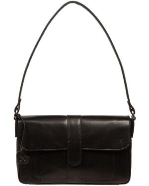 NiNa Amora 'Elvira' Leather Evening Bag - Black