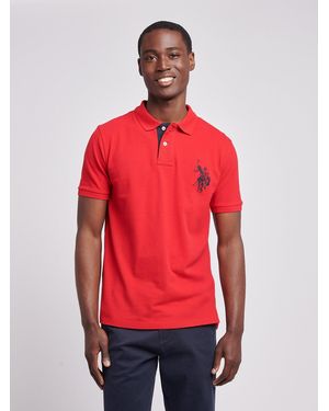 U.S. POLO ASSN. U. Polo Assn. Player Pique Cotton Polo Shirt - Red