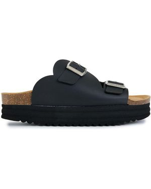 V.Gan Vegan Heart Comfort Footbed Sandals - Black