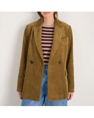 Wyse Mustard Db X Cotton Cord Blazer - Green