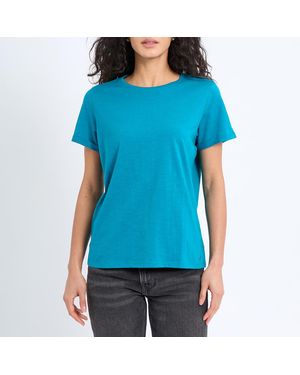 Crew Ocean Slub Cotton T-Shirt - Blue