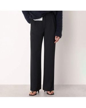 Whistles Harriet Tapered Crepe Trousers - Black
