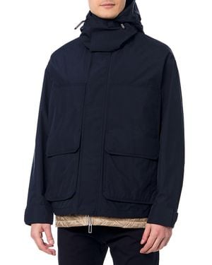 Emporio Armani Dark Hooded Jacket - Blue