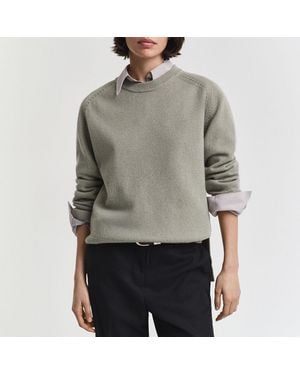GANT Sage Wool/Cashmere Lounge Jumper - Grey