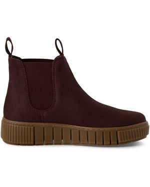 Tamaris Bordeaux Leather Chelsea Ankle Boots - Brown