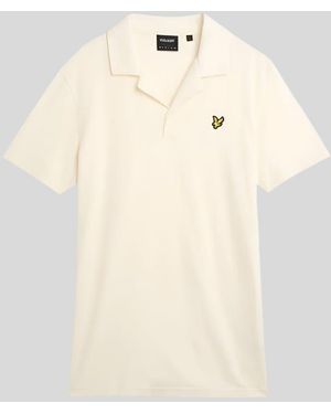 Lyle & Scott Linen Revere Collar Polo Shirt - Natural