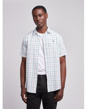 U.S. POLO ASSN. U. Polo Assn. Double Horsemen Checked Short Sleeve Shirt - White