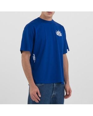 Replay Graphic Print Crew Neck T-Shirt - Blue