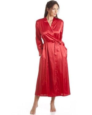 CAMILLE Long Satin Wrap - Red