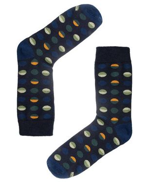 Jemsox Circle Geo Classic Comfort Cotton Socks M - Blue