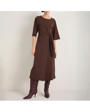 Wyse Carmine Cotton Blend Jersey Dress - Brown