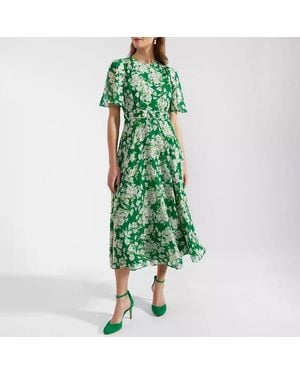 Hobbs Bronwyn Silk Dress - Green