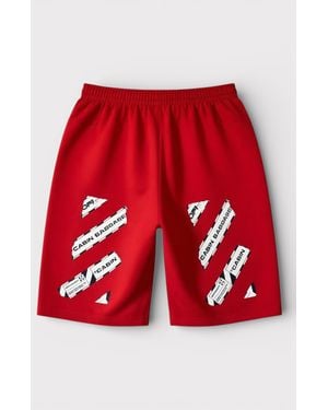 Off-White c/o Virgil Abloh Airport Tape Sweatshorts - Red