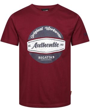 Regatta T-Shirt Cotton Burgundy - Red
