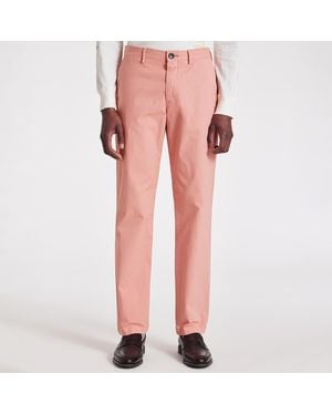 Paul Smith Mid Fit Clean Chino Trousers - Pink