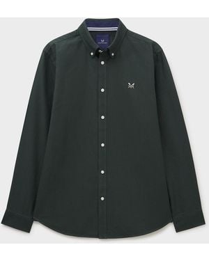 Crew Dark 50S Stripe Oxford Cotton Shirt - Black
