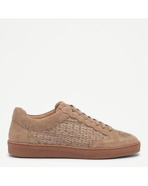 Russell & Bromley Natural Raffia Roller Lace Up Trainer - Brown
