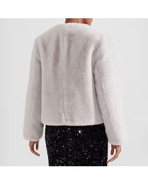 Hobbs Florence Faux Fur Coat - Grey