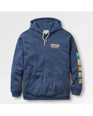 Passenger Patch Cotton Blend Hoodie - Blue