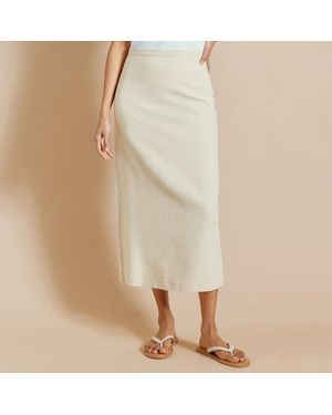 Albaray Linen Twill Pencil Skirt - Natural