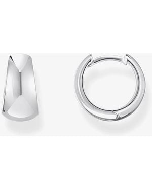 Thomas Sabo Sterling 12Mm Trapezoidal Hoop Earrings Cr740-001-21 - Metallic