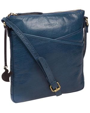 Conkca 'Avril' Snorkel Leather Cross Body Bag - Blue