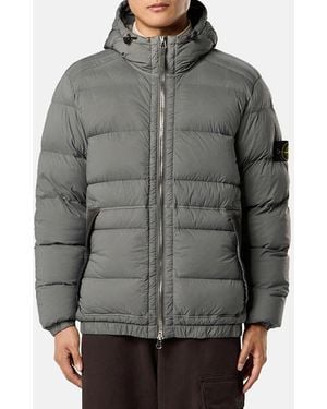 Stone Island Hooded Puffer Coat - Grey