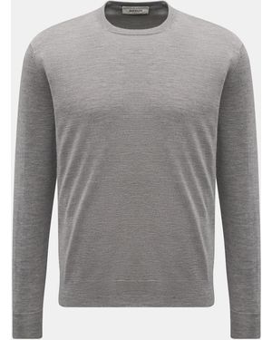 FILIPPO DE LAURENTIIS Cashmere Rundhalspullover Meliert - Grau