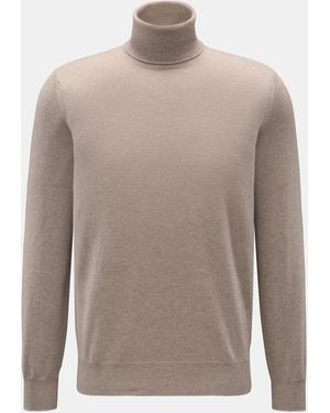 Brunello Cucinelli Cashmere Rollkragenpullover Meliert - Grau