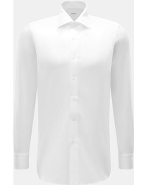 Fray Jersey-Hemd Kent-Kragen 'Gabriel' - Weiß