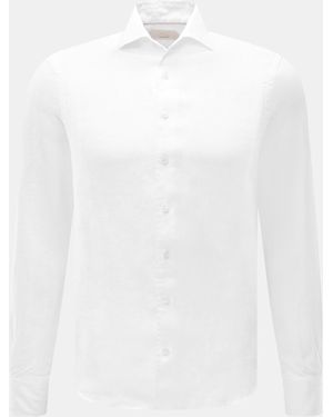 Aurélien Leinenhemd Haifisch-Kragen - Weiß