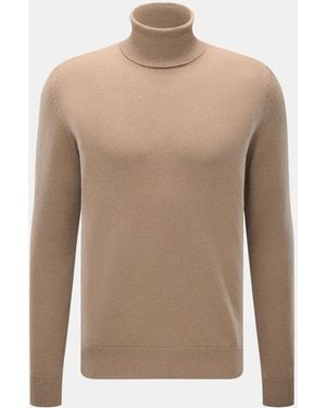 Malo Cashmere Rollkragenpullover - Natur
