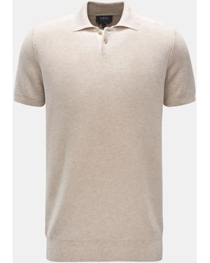 A.P.C. Kurzarm-Strickpolo - Natur
