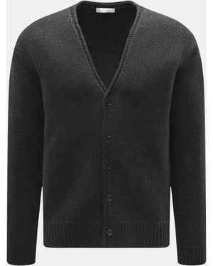 The Row Cashmere Cardigan 'Manor' Meliert - Schwarz