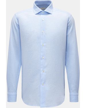 Guglielminotti Casual Hemd Haifisch-Kragen - Blau
