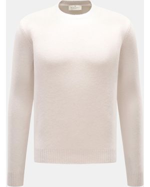 Bruno Manetti Cashmere Rundhalspullover - Weiß