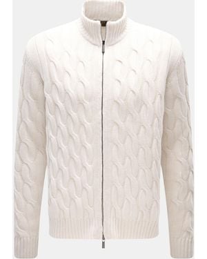 Moorer Cashmere-Seide Strickjacke 'Dean' - Natur