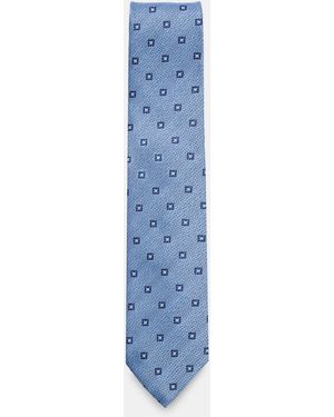 ZEGNA Seidenkrawatte/ Gemustert - Blau