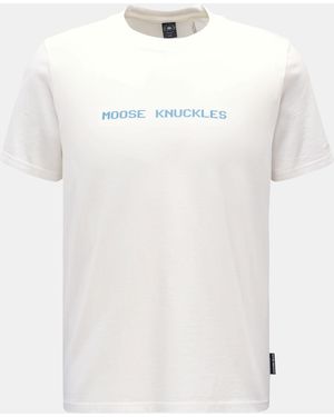 Moose Knuckles Rundhals-T-Shirt Offwhite - Weiß