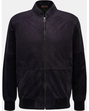 Windsor. Lederblouson 'Borello' Dark - Blau