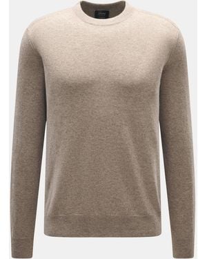Brioni Cashmere Rundhalspullover Meliert - Natur