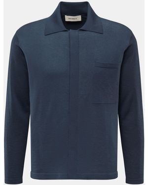 Lisa Yang Cashmere Strickhemd 'Kieran' - Blau