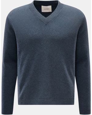 Lisa Yang Cashmere V-Neck-Pullover 'Clayton' - Blau