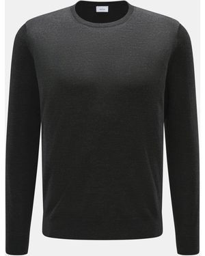 von Braun Merino Feinstrick-Rundhalspullover - Schwarz