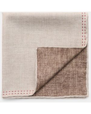 Brunello Cucinelli Seiden-Einstecktuch/Braun Meliert - Natur
