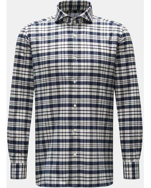 Giampaolo Casual Hemd Haifisch-Kragen dunkel - Blau