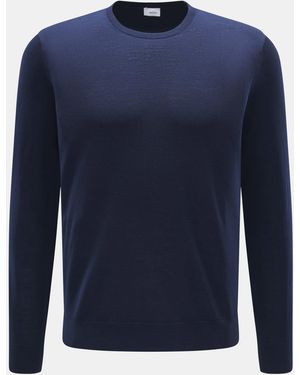 von Braun Merino Feinstrick-Rundhalspullover - Blau