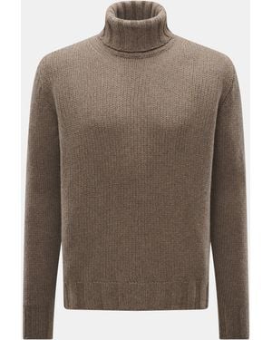 B.F. Knitwear Cashmere Rollkragenpullover Meliert - Braun