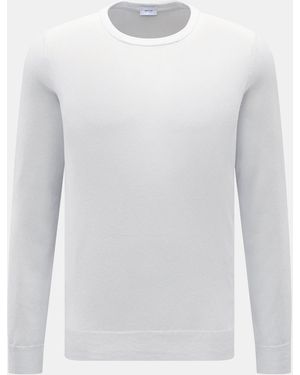 von Braun Cashmere Rundhalspullover Hellgrau - Weiß